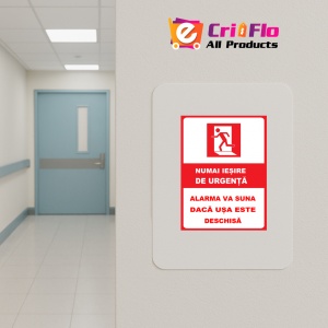 Indicator Numai iesire de urgenta alarma va suna daca usa este deschisa, Sticker autocolant - Img 4