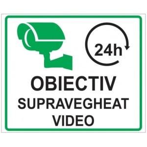 Indicator Obiectiv supravegheat video 24 ore, Sticker autocolant