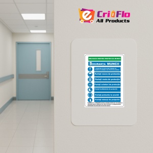 Indicator Obligatii pentru protectia muncii, Sticker autocolant - Img 4