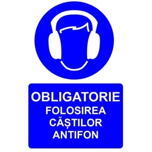 Indicator Obligatorie folosirea castilor antifon indicator de obligativitate, Sticker autocolant