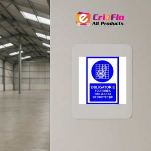Indicator Obligatorie folosirea grilajului de protectie, Sticker autocolant - Img 3
