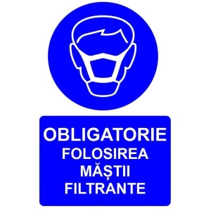 Indicator Obligatorie folosirea mastii filtrante indicator de obligativitate, Sticker autocolant