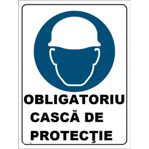 Indicator Obligatoriu casca de protectie, Sticker autocolant