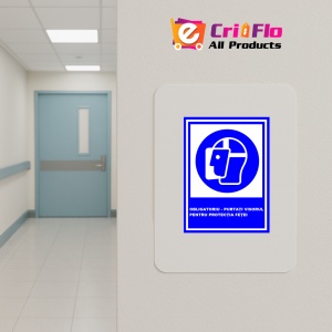 Indicator Obligatoriu purtati visorul pentru protectia fetei, Sticker autocolant - Img 4