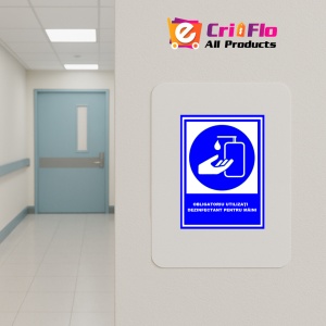 Indicator Obligatoriu utilizati dezinfectant pentru maini, Sticker autocolant - Img 4