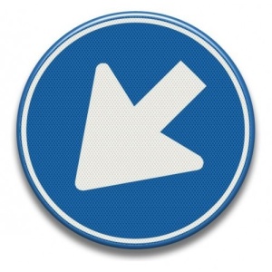 Indicator Ocolire prin stanga, Sticker autocolant