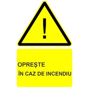 Indicator Opreste in caz de incendiu indicator de avertizare, Sticker autocolant