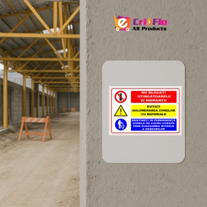 Indicator Panou nu blocati stingatoarele si hidrantii evitati aglomerarea zonelor cu materiale mentineti in permanenta zonele de lucru curate prin evacuarea ritmica a deseurilor, Sticker autocolant - Img 5