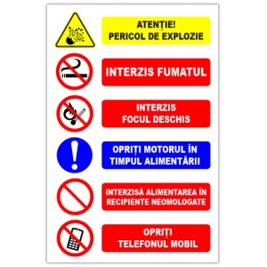 Indicator Panou pentru protectia muncii, Sticker autocolant