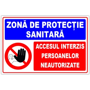 Indicator Panou pentru zona de protectie sanitara, Sticker autocolant