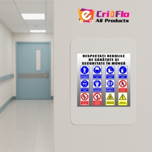 Indicator Panou respectati regulile de sanatate si securitate in munca, Sticker autocolant - Img 4