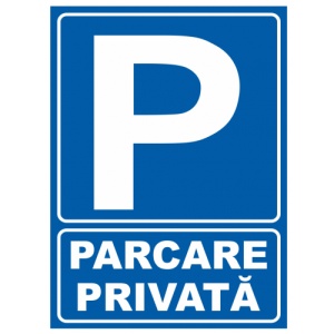 Indicator Parcari private, Sticker autocolant