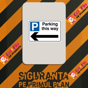 Indicator Parking this way sign, Sticker autocolant - Img 2