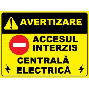 Indicator Pentru accesul interzis centrala electrica, Sticker autocolant