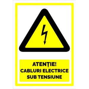 Indicator Pentru atentie cabluri electrice sub tensiune, Sticker autocolant