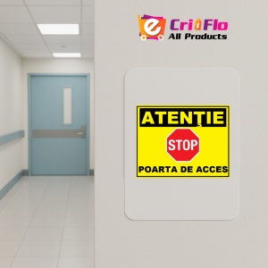 Indicator Pentru atentie stop poarta de acces, Sticker autocolant - Img 4
