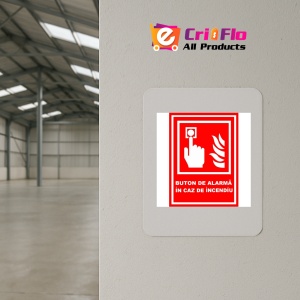 Indicator Pentru buton de alarma in caz de incendiu, Sticker autocolant - Img 3