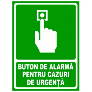 Indicator Pentru buton de alarma pentru cazuri de urgenta, Sticker autocolant
