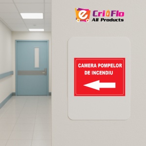 Indicator Pentru camera pompelor de incendiu spre stanga, Sticker autocolant - Img 4