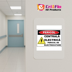 Indicator Pentru centrala electrica pericol de electrocutare, Sticker autocolant - Img 4
