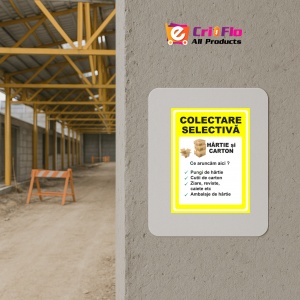 Indicator Pentru colectare selectiva hartie si carton, Sticker autocolant - Img 5