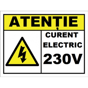 Indicator Pentru curent electric 230V, Sticker autocolant