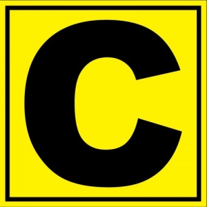 Indicator Pentru depozit litera C randul C si poarta C, Sticker autocolant