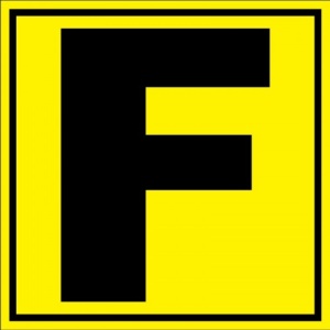 Indicator Pentru depozit litera F randul F si poarta F, Sticker autocolant