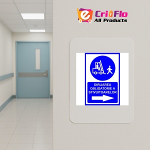 Indicator Pentru dirijarea obligatorie a stivuitoarelor prin dreapta, Sticker autocolant - Img 4