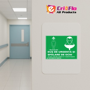 Indicator Pentru dus de urgenta si spalare de ochi, Sticker autocolant - Img 4