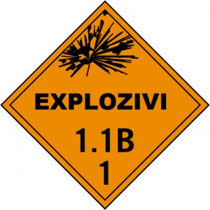 Indicator Pentru explozivi clasa 1.1 B, Sticker autocolant