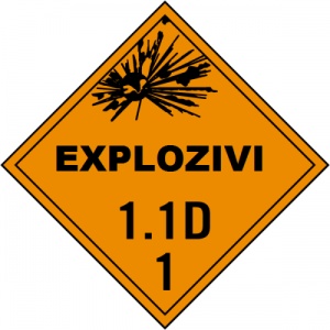 Indicator Pentru explozivi clasa 1.1 D, Sticker autocolant