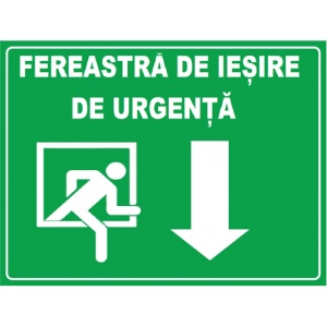 Indicator Pentru fereastra de iesire de urgenta sageata in jos, Sticker autocolant