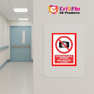 Indicator Pentru fotografiatul interzis no photos allowed, Sticker autocolant - Img 4