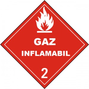Indicator Pentru gaz inflamabil clasa 2, Sticker autocolant