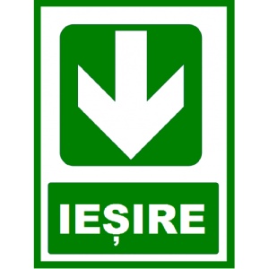 Indicator Pentru iesire cu directie in jos, Sticker autocolant