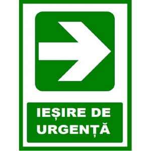 Indicator Pentru iesire de urgenta cu sageata in dreapta, Sticker autocolant