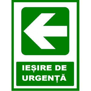 Indicator Pentru iesire de urgenta cu sageata in stanga, Sticker autocolant
