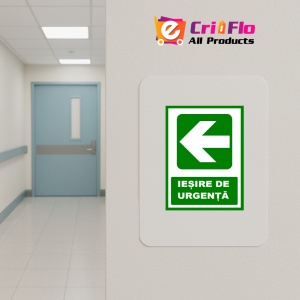 Indicator Pentru iesire de urgenta cu sageata in stanga, Sticker autocolant - Img 4