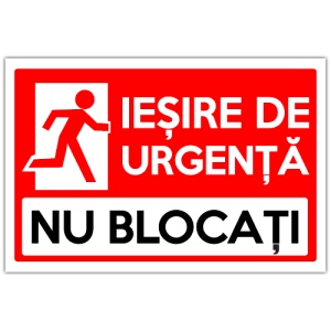 Indicator Pentru iesire de urgenta nu blocati, Sticker autocolant