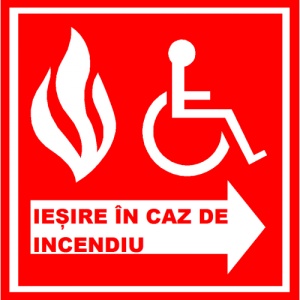 Indicator Pentru iesire in caz de incendiu, Sticker autocolant
