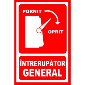 Indicator Pentru intrerupator general pornit oprit, Sticker autocolant
