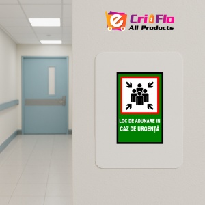 Indicator Pentru loc de adunare in caz de urgenta, Sticker autocolant - Img 4