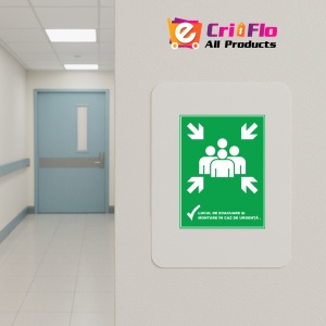 Indicator Pentru locul de evacuare si mancare in caz de urgenta, Sticker autocolant - Img 4