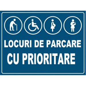 Indicator Pentru locuri de parcare cu prioritate, Sticker autocolant