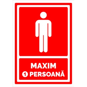Indicator Pentru maxim 1 persoana, Sticker autocolant