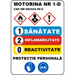 Indicator Pentru motorina nr 1-d, Sticker autocolant