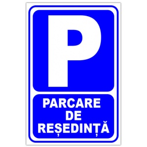 Indicator Pentru parcare de resedinta, Sticker autocolant