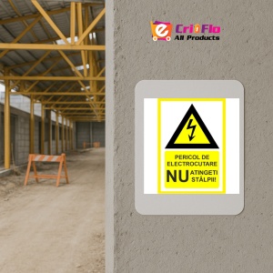 Indicator Pentru pericol de electrocutare nu atingeti stalpii, Sticker autocolant - Img 5