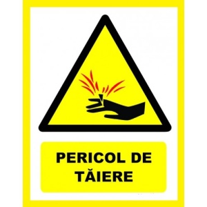 Indicator Pentru pericol de taiere, Sticker autocolant